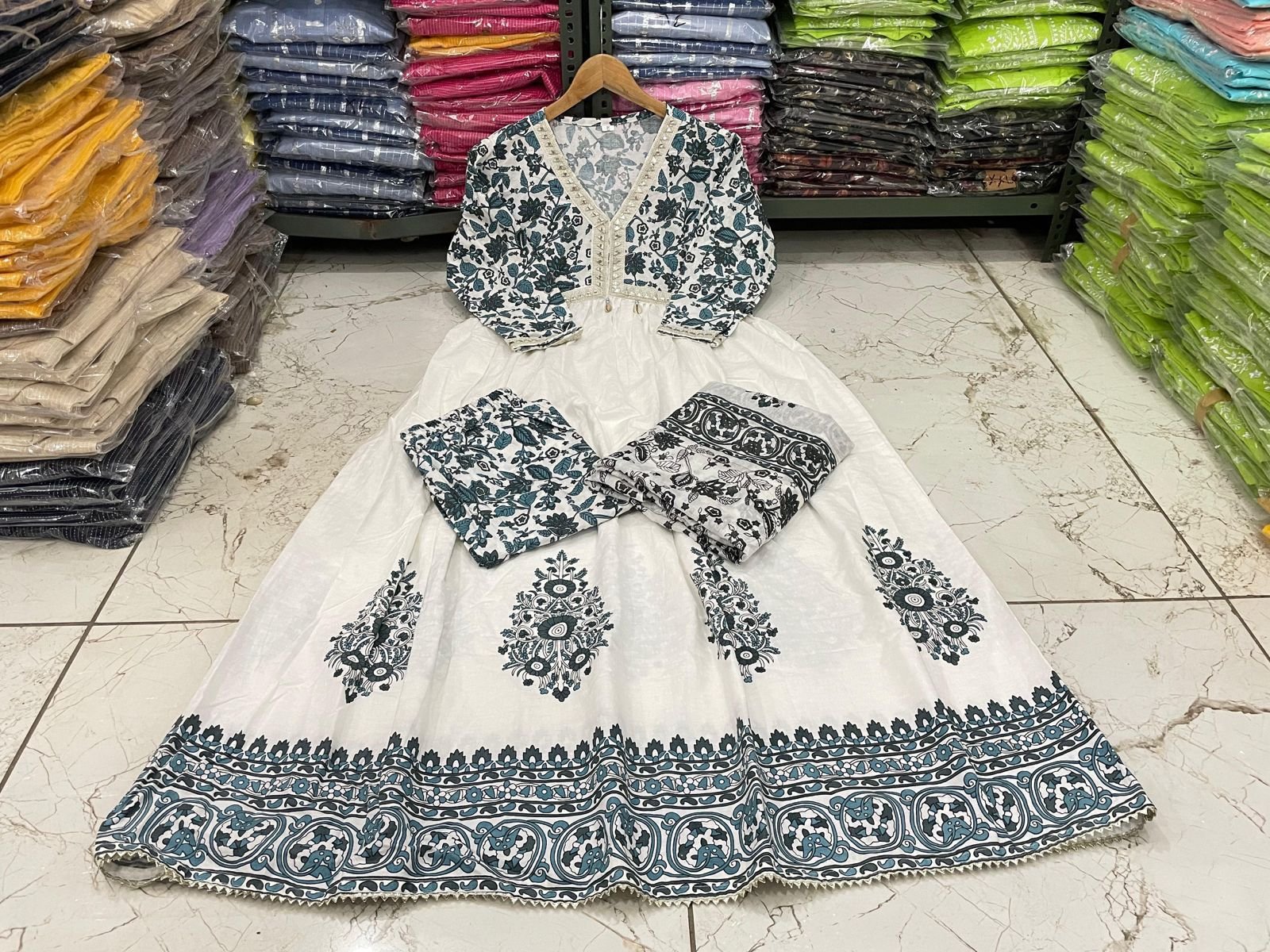 Alia Cotton Kurti Set with Pant & Dupatta